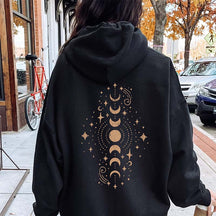 Vintage Celestial Vertical Moon Phase Hoodie