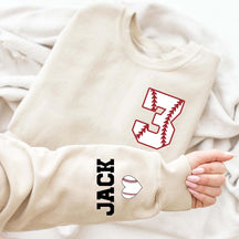 Personalized Baseball Heart Sweatshirt