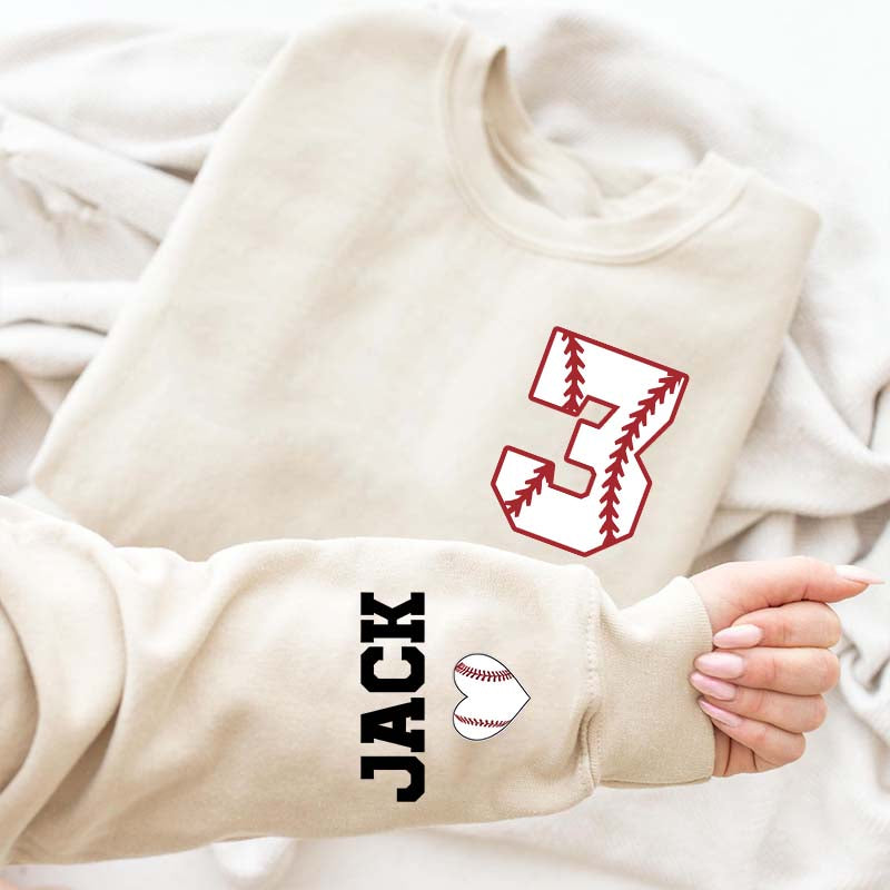 Personalized Baseball Heart Sweatshirt