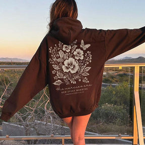 Merch Butterfly Religous Floral Hoodie