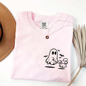 Ghost Dog And Bat Halloween T-Shirt