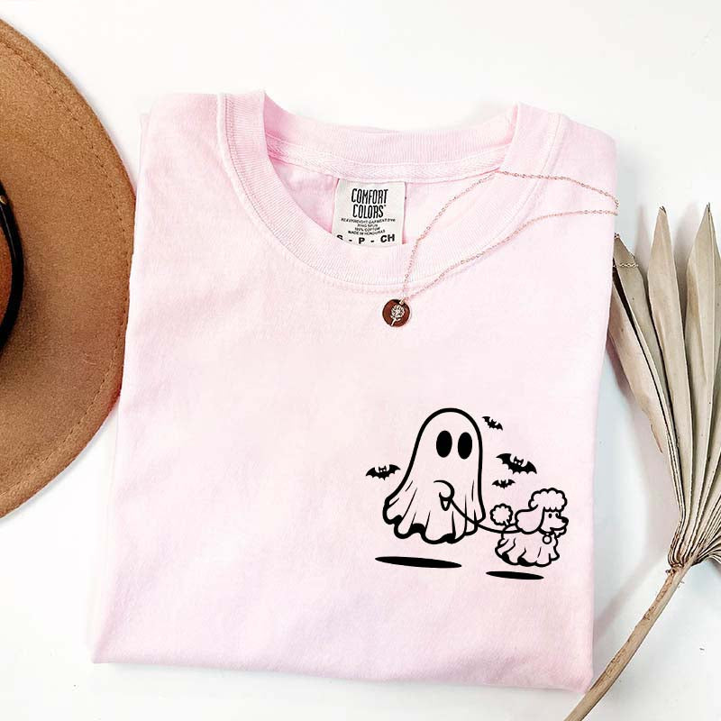 Ghost Dog And Bat Halloween T-Shirt