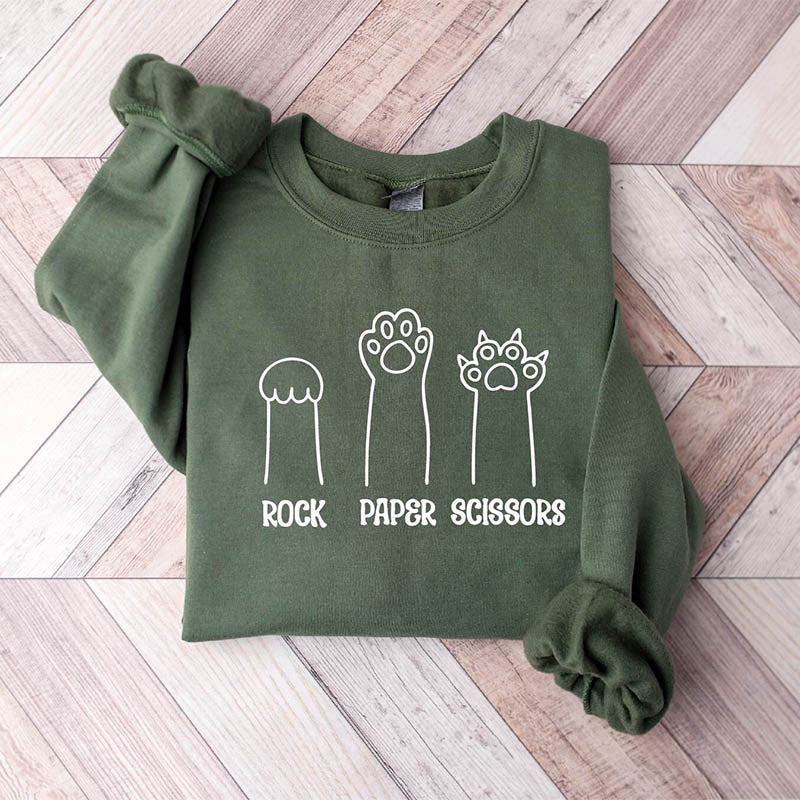 Rock Paper Scissors Cat Sweatshirt