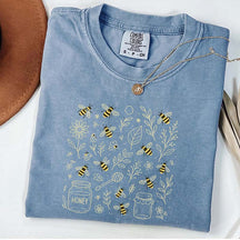Vintage Bee Botanical Honeycomb T-Shirt