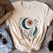Bohemian Moon Celestial Sun and Moon T-Shirt