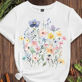 Purple Watercolor Floral T-Shirt