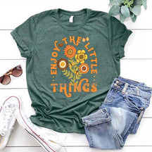 Enjoy The Little Things Orange Flower T-Shirt