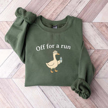 Off For A Run Runner Goose Sweatshirt