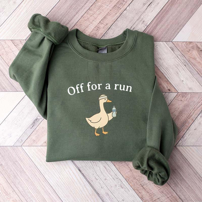 Off For A Run Runner Goose Sweatshirt