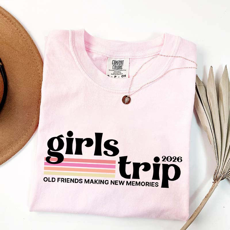 Custom Girls Trip Matching Friends Vacation T-Shirt