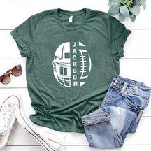 Personalized Football Mom T-Shirt