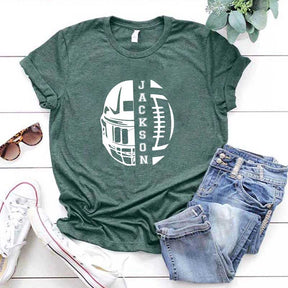 Personalized Football Mom T-Shirt