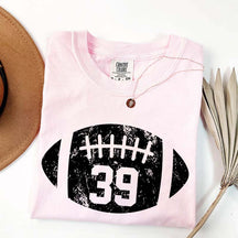 Custom Comfort Colors Football Kids Jersey Number T-Shirt