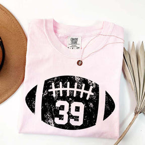 Custom Comfort Colors Football Kids Jersey Number T-Shirt