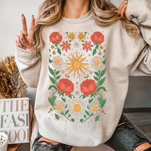 Retro Minimalist Boho Floral Sweatshirt