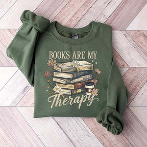 Retro Books Are My Therapy Sweatshirt