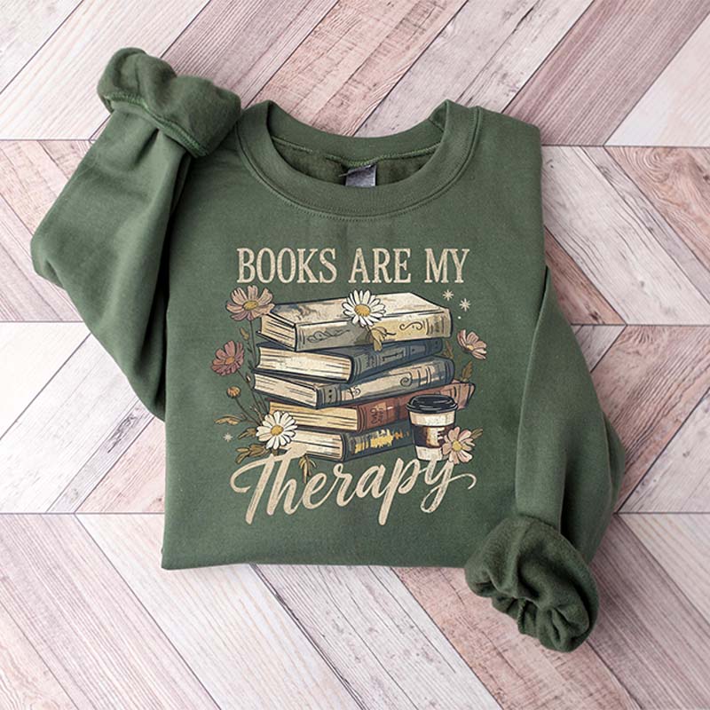 Retro Books Are My Therapy Sweatshirt