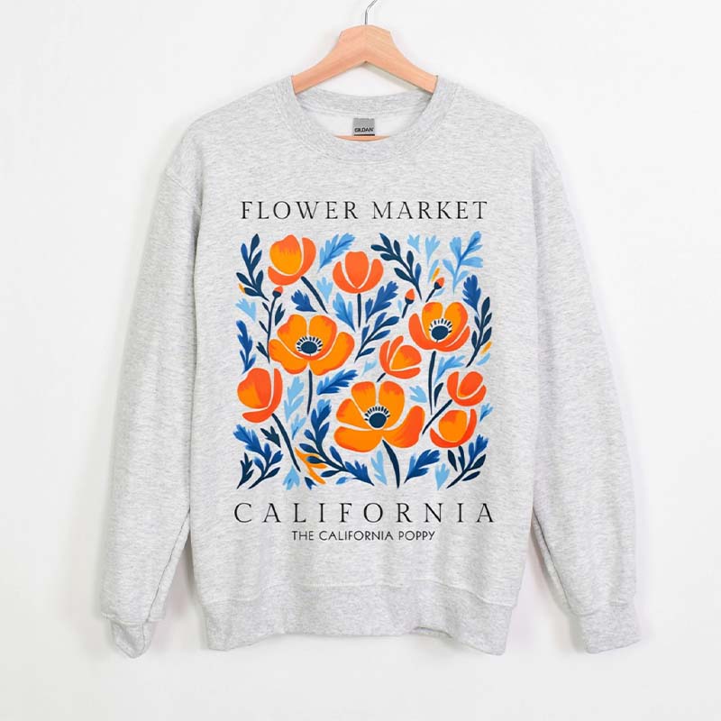 California Flower Market Art Sweatshirt