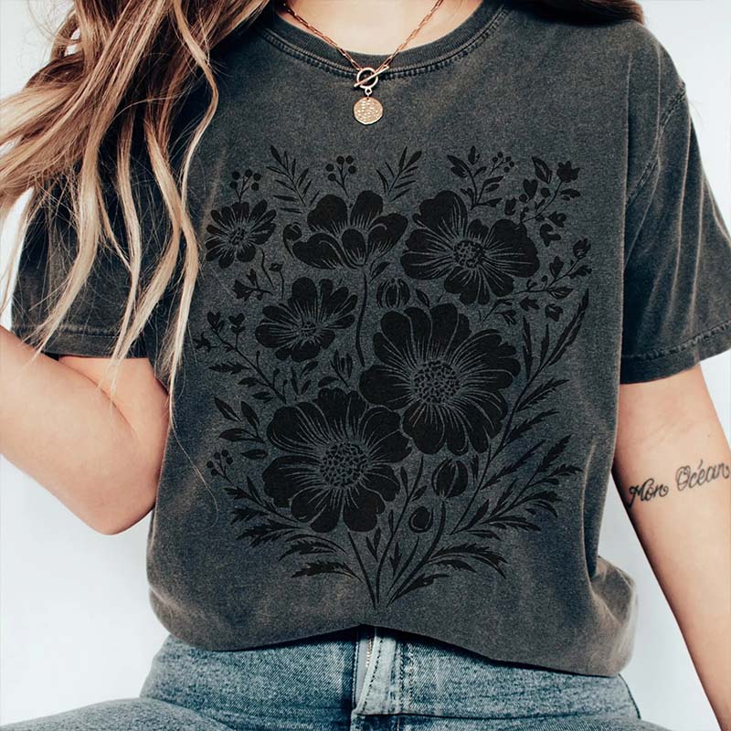 Comfort Colors Vintage Pressed Flowers Gardener T-Shirt