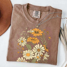 Boho Wildflowers Aesthetic Oversized Daisy T-Shirt