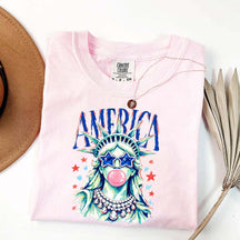 America Statue of Liberty Blowing Bubble Gum T-Shirt