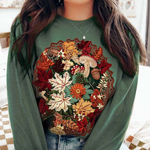 Wildflowers Cottagecore Botanical Floral Thanksgiving Sweatshirt