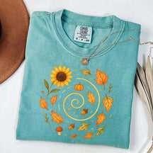 Spiral Sunflower Pumpkin Fall T-Shirt