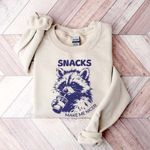 Funny Raccoon Snacks Make Me Nicer Sweatshirt