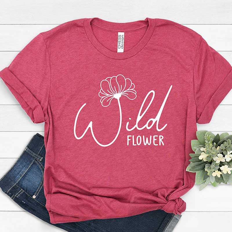 Minimalist  Wild Flower Nature Lover T-Shirt