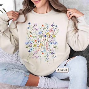 Vintage Pressed Flowers Gift For Gardener Sweatshirt
