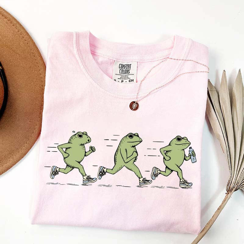 Funny Jogging Frogs Comfort Colors Runner T-Shirt