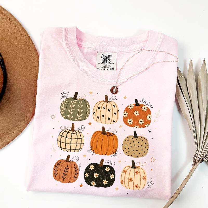 Boho Pumpkin Harvest Season Halloween T-Shirt