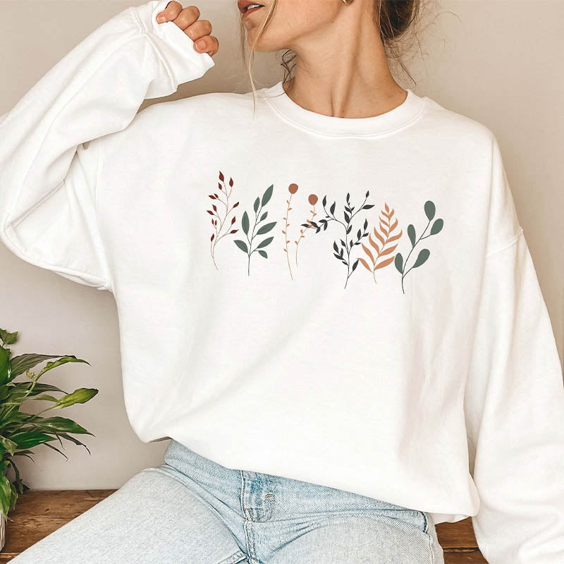Pastel Floral Nature Botanical Sweatshirt