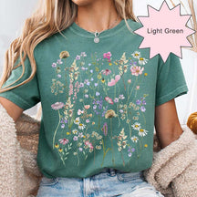 Vintage Pressed Flowers Comfort Colors Botanical T-Shirt