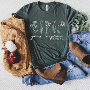 Grow In Grace Faith Floral T-Shirt