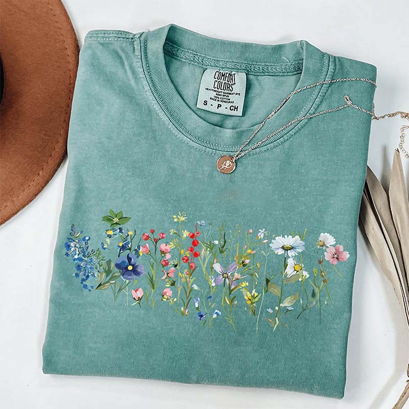 Retro Nature Spring Cottagecore Boho Flower T-Shirt