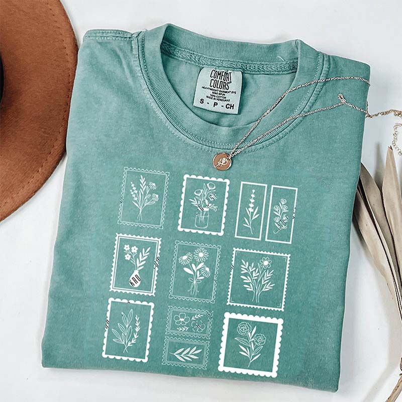 Comfort Colors Vintage Minimal Floral T-Shirt