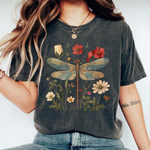 Comfort Colors Womens Dragonfly Floral T-shirt