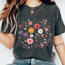 Cottagecore Pink Flower Boho Wildflower T-Shirt