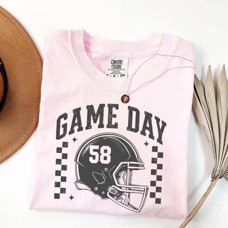 Football Season Game Day Custom Number T-Shirt