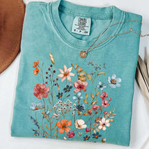 Comfort Color Floral Wildflower Graphic T-Shirt