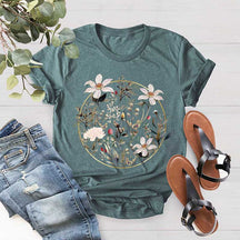 White Wild Floral Flower T-Shirt