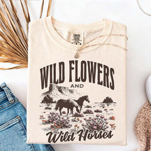 Women Vintage Wild Flowers T-Shirt