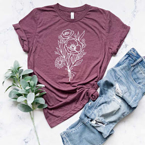 Botanical Flower Gift for Her Mothe T-Shirt