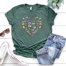 Teacher Librarian Heart of Books T-Shirt