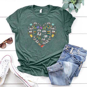 Teacher Librarian Heart of Books T-Shirt