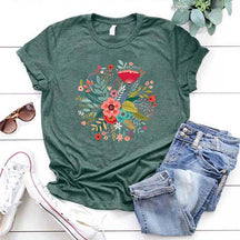Grow Positive Thoughts Bohemian Floral T-Shirt