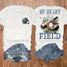 Baseball Mom My Heart Is On That Field T-Shirt