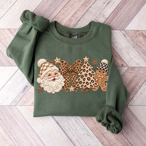Leopard Christmas Comfort Colors Santa Sweatshirt