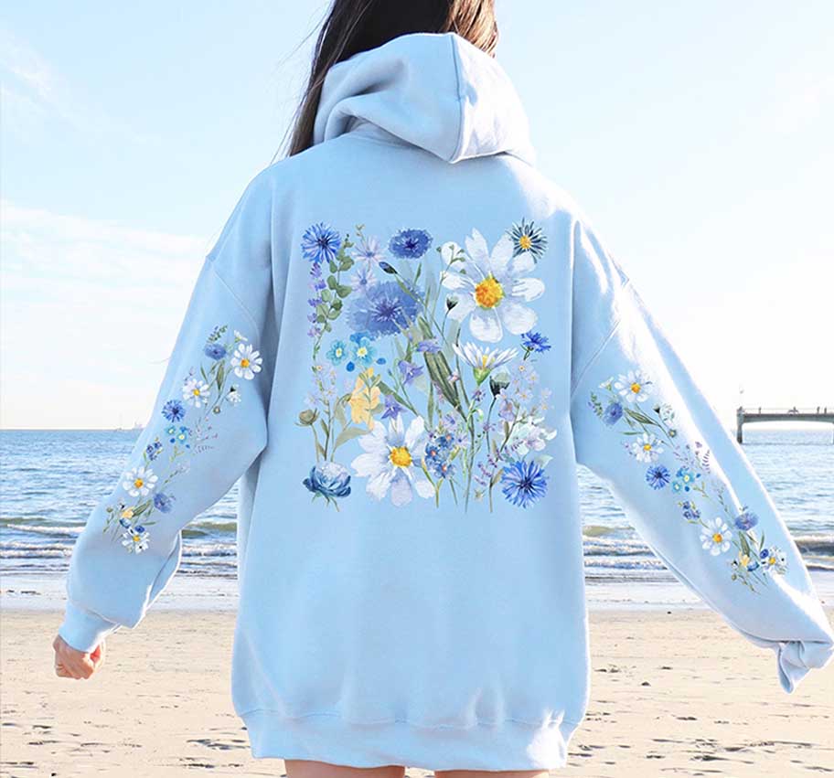 Boho Cottagecore Floral Botanical Nature Hoodie